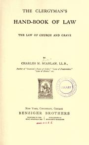 Cover of: law of church and grave: the clergyman's handbook of law