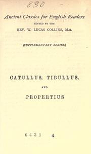 Catullus, Tibullus, and Propertius by Davies, James