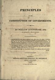 Cover of: Principles of the constitution of governments. by William Cuninghame