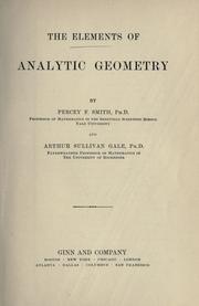 Cover of: The elements of analytic geometry by Percey F. Smith