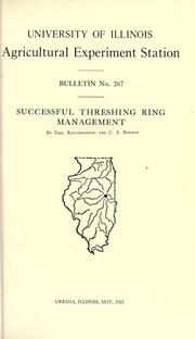 Successful threshing ring management by Emil Rauchenstein