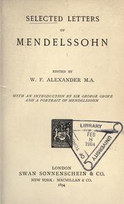 Cover of: Selected letters of Mendelssohn