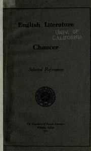 Cover of: English literature: Chaucer: selected references.