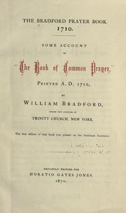 Cover of: The Bradford prayer book, 1710 by Jones, Horatio Gates.