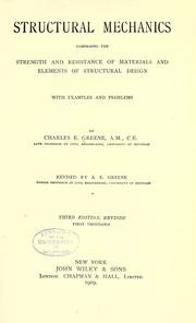Cover of: Structural mechanics by Charles E. Greene