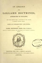 Cover of: An  apology for Lollard doctrines by John Wycliffe