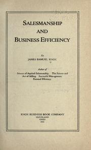 Cover of Salesmanship and business efficiency