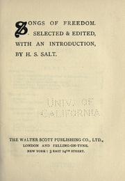 Cover of: Songs of freedom. by Henry Stephens Salt