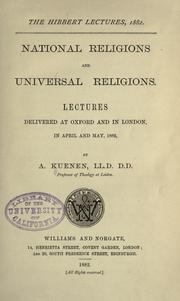 Cover of: National religions and universal religions. by Abraham Kuenen