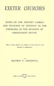 Cover of: Exeter churches by Beatrix F. Cresswell