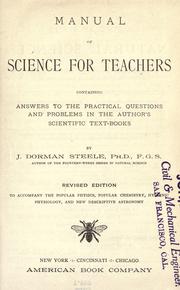 Cover of: Manual of science for teachers by Joel Dorman Steele