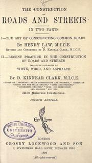 Cover of: construction of roads and streets