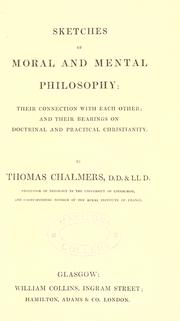 Cover of: Sketches of moral and mental philosophy by Thomas Chalmers