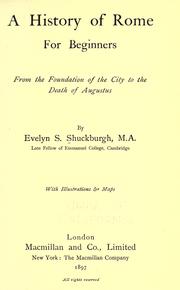 Cover of: history of Rome for beginners: from the foundation of the city to the death of Augustus