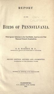 Cover of: Report on the birds of Pennsylvania. by Pennsylvania. Ornithologist.