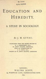 Cover of: Education and heredity.
