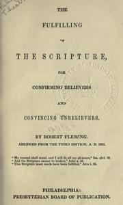 Cover of: The fulfilling of the Scripture by Fleming, Robert