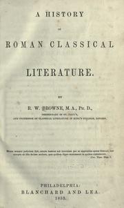 Cover of: history of Roman classical literature.