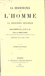 Cover of: La  descendance de l'homme et la s©Øelection sexuelle. by Charles Darwin