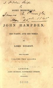 Cover of: Some memorials of John Hampden: his party, and his times.