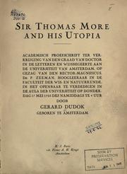 Cover of: Sir Thomas More and his Utopia.