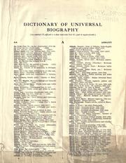 Cover of: A dictionary of universal biography of all ages and of all peoples by Albert Montefiore Hyamson