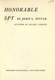 Cover of: Honorable spy