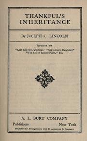 Cover of: Thankful's inheritance. by Joseph Crosby Lincoln