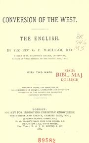 Conversion of the West by G. F. Maclear