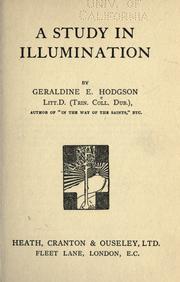 Cover of: A study in illumination