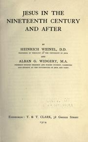 Cover of: Jesus in the nineteenth century and after
