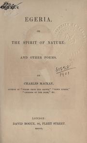 Cover of: Egeria: or, The spirit of nature; and other poems.