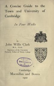 Cover of: Cambridge by John Willis Clark, John Willis Clark