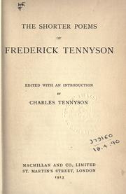Cover of: The shorter poems of Frederick Tennyson