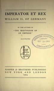 Cover of: Imperator et rex, William II. of Germany