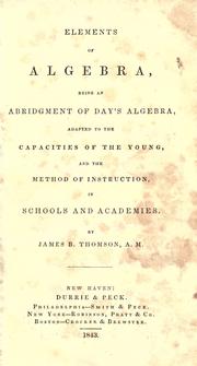 Cover of: Elements of algebra by Jeremiah Day