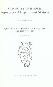 Cover of: Quality in celery as related to structure