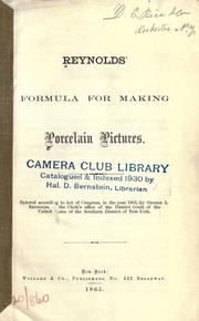 Cover of: Formula for making porcelain pictures. by George L. Reynolds