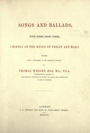 Cover of: Songs and ballads by Thomas Wright