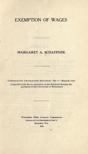Cover of: Exemption of wages