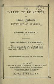 Called to be saints by Christina Georgina Rosetti