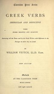 Cover of: Greek verbs, irregular and defective by Veitch, William, Veitch, William