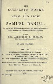 Cover of: Complete works in verse and prose by Daniel, Samuel