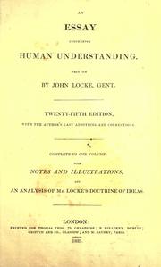 Cover of: An essay concerning human understanding by John Locke