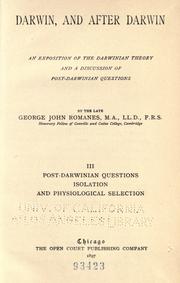 Cover of: Darwin and after Darwin. by George John Romanes