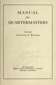 Cover of: Manual for quartermasters by Alexander Elliot Williams