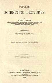 Cover of: Popular scientific lectures by Ernst Mach, Ernst Mach