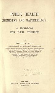 Cover of: Public health, chemistry and bacteriology: a handbook for D.P.H. students.