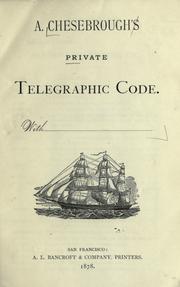 Cover of: Private telegraphic code with ...