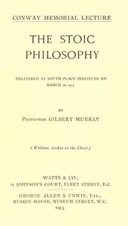 Cover of: The stoic philosophy by Gilbert Murray